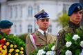 Warsaw, Poland - September 2015: Military parade, Polish soldiers at The Tomb of the Unknown Soldier Royalty Free Stock Photo