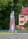 Memorial sign to the lancers of the 12th Insterburg Lithuanian Regiment 1924. Chernyakhovsk, Kaliningrad region