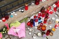 Memorial site candle Royalty Free Stock Photo