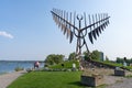 Memorial at The Spirit Catcher for the children of former B.C. residential school. The Sculpture Bird near Kempenfelt Bay.