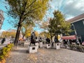 Memorial statues of musicians in Jordaan district of Amsterdam