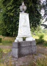 Memorial stela in the garden of Bjarka-Saby Chateau, Ostergotland, Sweden