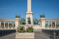 Memorial Stone Cenotaph and Seven chieftains of the Magyars Sculptures at Millennium Monument at Heroes Square - Budapest, Hungary