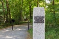 Memorial stone at entrance German WW2 Cemetery in Luxembourg