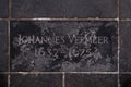 Memorial stone for the famous dutch painter Johannes Vermeer