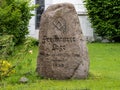Memorial stone in front of Freemason`s Hall in Flensburg Schleswig Holstein Germany