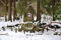 Memorial stone to industrialist and inventor from Berlin Julius Karl Pinch who built Recreation Center `Marzenie` in 1901, Swierad