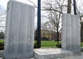 Memorial stones with all the names of servicemen and women in WW2 (worcester Ma)