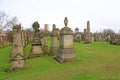 Memorial stones in Glasgow Necropolis, Scotland