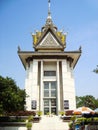 Buddhist memorial stupa at Choeung Ek Killing Field in Cambodia