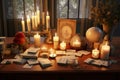 Memorial Table with Keepsakes and Candles