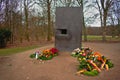 Memorial to Homosexuals Persecuted Under Nazism with wreaths in Tiergarten Berlin Germany