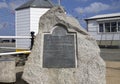 The memorial to the men who took part in Operation Chariot during World War II, on Prince of Wales Pier in Falmouth, Cornwall,