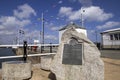 The memorial to the men who took part in Operation Chariot during World War II, on Prince of Wales Pier in Falmouth, Cornwall,