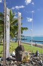 Memorial to nuclear testing in Jardins de Paofai, Pape'ete, Tahiti, French Polynesia Royalty Free Stock Photo