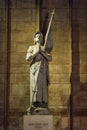 Memorial to Saint Jeanne de Arc at Notre Dame de Paris Royalty Free Stock Photo