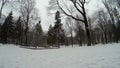 Memorial to Taras Grigorovich Shevchenko in a winter park Khmelnytskyi Ukraine