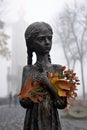 Memorial to the victims of the Holodomor. The sculpture of a little girl
