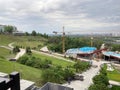 Memorial to the victims of the Holodomor in Ukraine. A view of the construction site of the new complex. Construction site, three