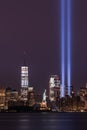 911 Memorial Tribute In Lights Royalty Free Stock Photo