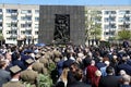 ceremony at the monument to the Jewish uprising in the Warsaw Ghetto