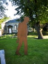 Memorial Wartime figure at the side of Ripon Cathedral in North Yorkshire England