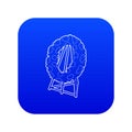 Memorial wreath icon blue vector