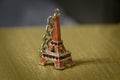 key chain red Eiffel tower. Royalty Free Stock Photo