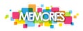 MEMORIES banner on colorful squares background