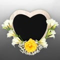 In Memorial Heart Shaped Frame and Flower Composition Royalty Free Stock Photo