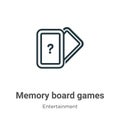 Memory board games outline vector icon. Thin line black memory board games icon, flat vector simple element illustration from