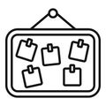 Memory board icon outline vector. Papers stickers