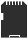 Memory card black icon. Micro sd storage Royalty Free Stock Photo