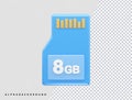 Memory card icon vector illustration element 3d rendering transparent eps Royalty Free Stock Photo