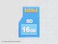 Memory card icon vector illustration element 3d rendering transparent eps Royalty Free Stock Photo