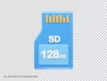 Memory card icon vector illustration element 3d rendering transparent eps Royalty Free Stock Photo