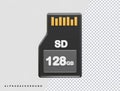 Memory card icon vector illustration element 3d rendering transparent eps Royalty Free Stock Photo