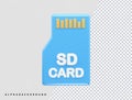 Memory card icon vector illustration element 3d rendering transparent eps Royalty Free Stock Photo
