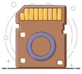 Memory card illustration, digital storage technology vector design Royalty Free Stock Photo