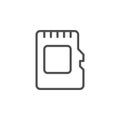 Memory card line outline icon