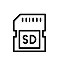 Memory chip vector thin line icon