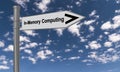 in-memory computing traffic sign on blue sky