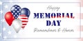 Memory day USA flag balloons banner Royalty Free Stock Photo