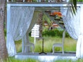 Memory House Cafe, a cafe, a white barn, a wooden bridge, a flower meadow, close to the Tha Chin River, Nakhon Pathom, Thailand