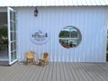 Memory House Cafe, a cafe, a white barn, a wooden bridge, a flower meadow, close to the Tha Chin River, Nakhon Pathom, Thailand