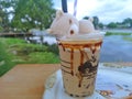 Memory House Cafe, a cafe, a white barn, a wooden bridge, a flower meadow, close to the Tha Chin River, Nakhon Pathom, Thailand