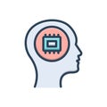 Color illustration icon for Memory, remembrance and microchip
