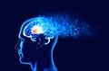 Memory lapses, forgetting things, degenerative disease. Brain problems. Mental health. Royalty Free Stock Photo