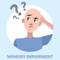 Memory loss concept. Man with mental health problem Royalty Free Stock Photo