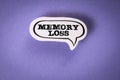 Memory Loss concept. Speech bubble with text on violet background Royalty Free Stock Photo